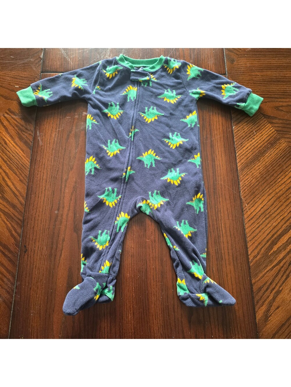 Carter's Blue Green Dinosaur Footed Sleeper 6M
